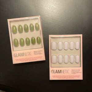 Glamnetic press-on nails — Moss Green, Lilac Gray (set of 2, 1 color each)